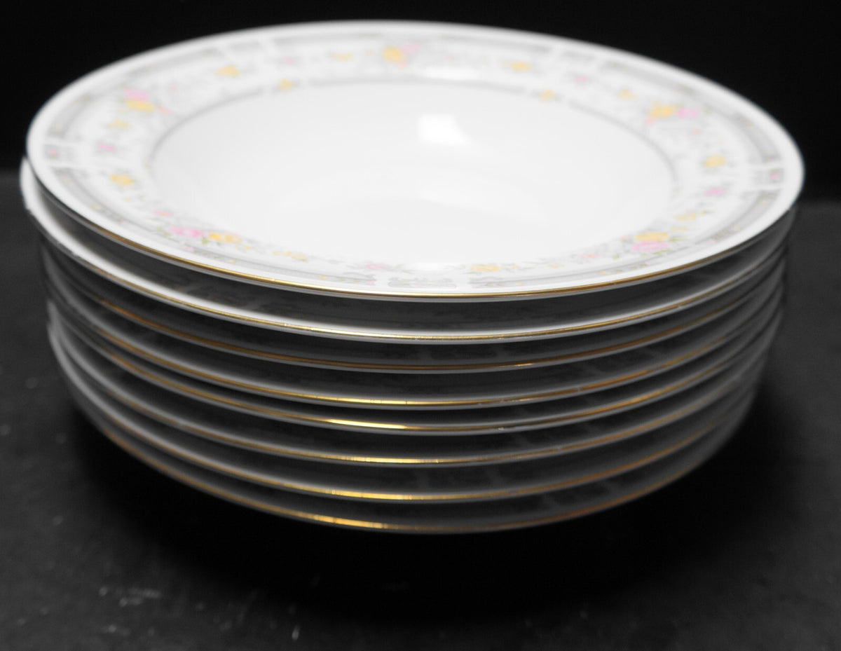 Farberware Southampton White Rimmed Soup Bowls Set of 7