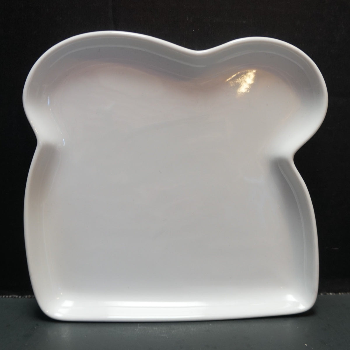 Crate and Barrel White Toast Plate Novelty Discontinued