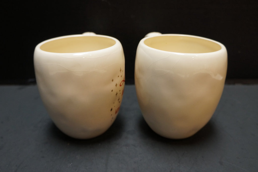 Grasslands Road Mugs Pair Love Laughter Cream Red Gold