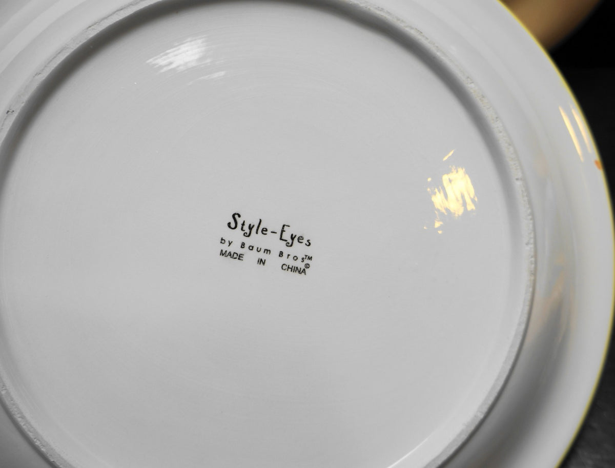 Baum Bros Style Eyes Biscayne Bay Lighthouse Palm Trees Dinner Plates Set of 4
