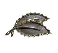 Sarah Coventry Brown Leaves Wood Grain Look Gold Tone Pin