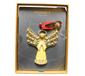 Monet Cream Enamel Crystal Angel Ornament In Box 2014