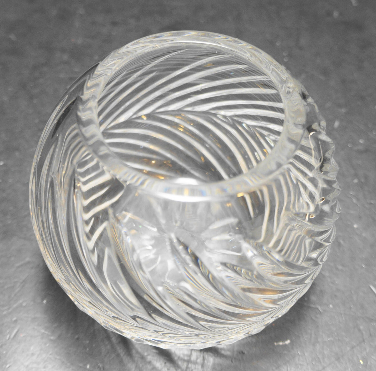 Lausitzer Glas Cut Crystal Rose Bowl East Germany DDR