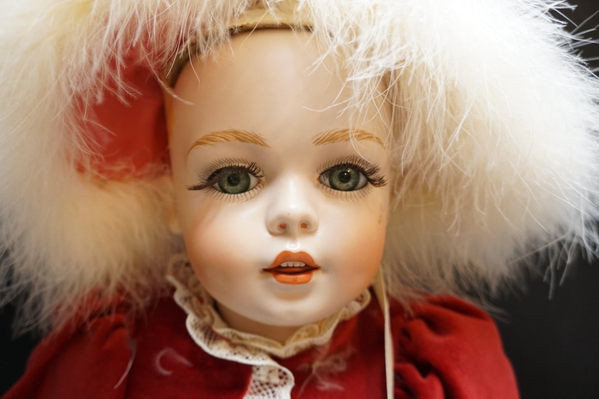 Reproduction Simon & Halbig Head All Bisque Doll 1980s Signed Ruth 22"