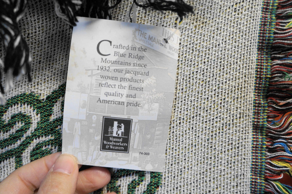 Vermont Cities Manual Wodworkers and Weavers Jacquard Throw Blanket