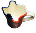 Texas Shaped Ceramic Mug Hand Painted Red White Blue
