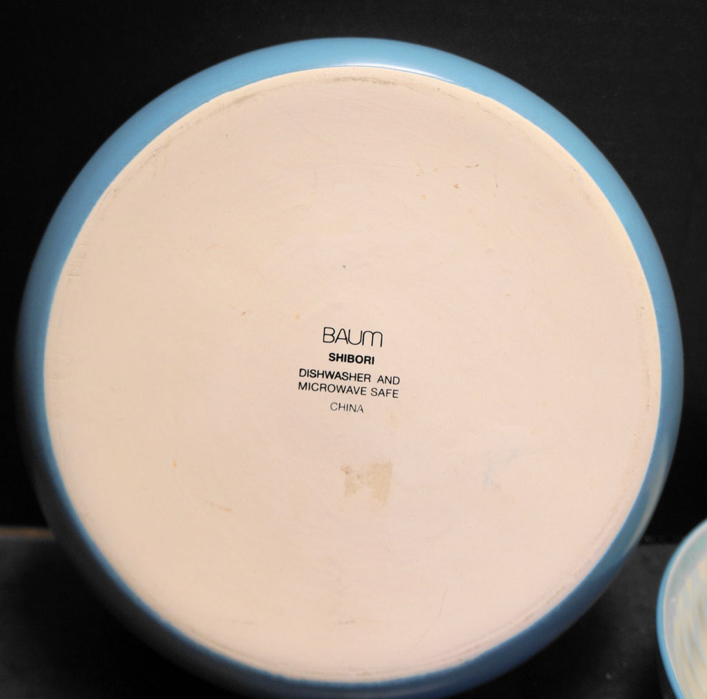 Baum Shibori Aqua Serving Bowls Pair