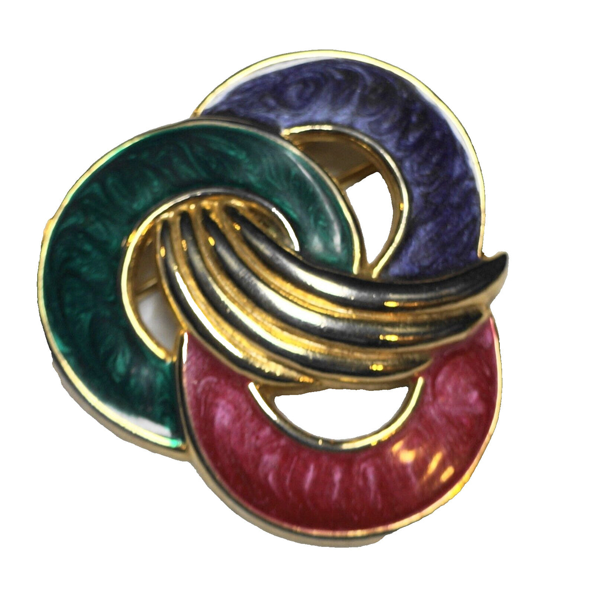 Day-Lor 1980s Purple Green Pink Enamel Gold Tone Ladies Belt Buckle