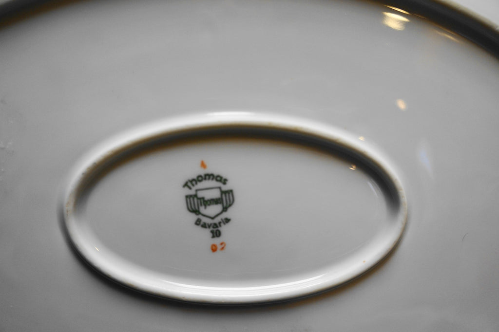 Thomas Germany 3816 Oval Platter 15" Floral Band Cream Rim Scrolls