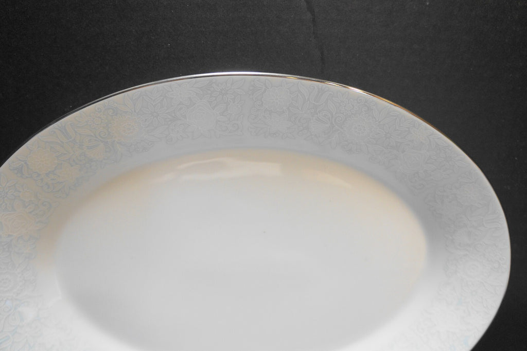 Noritake Ravel Blue White Floral Oval Platter 14 IN