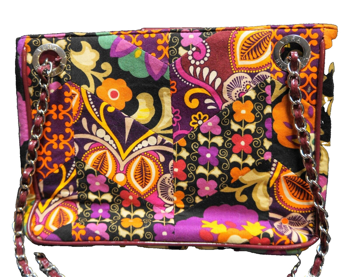 Vera Bradley Suzani Safari Sunset Patchwork Shoulder Bag Chain Strap 2011