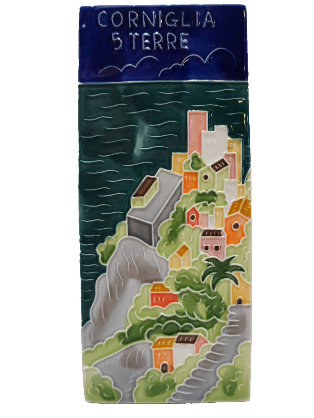 Creazioni Luciano Corniglia 5 Terre Hand Painted Tile Wall Hanging 7.5 IN
