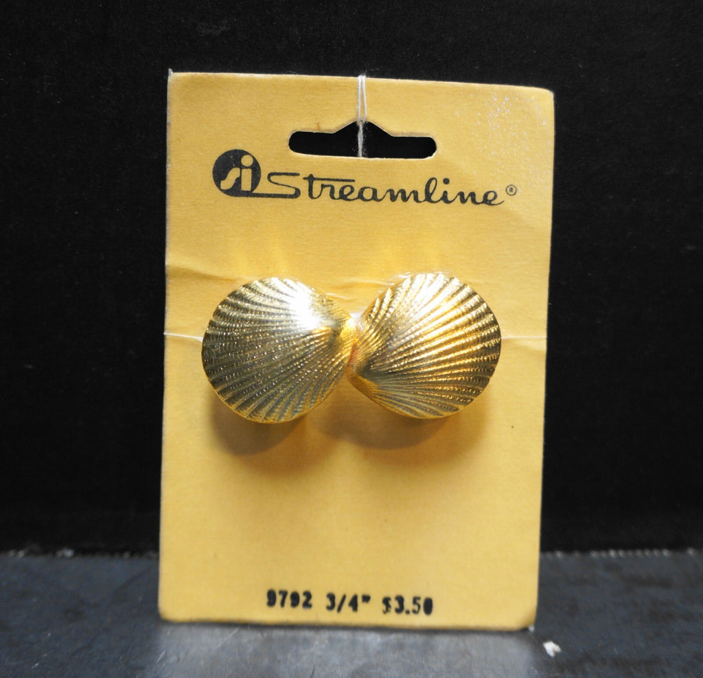 Streamline Vintage Clamshell Gold Tone Belt Buckle New Old Stock