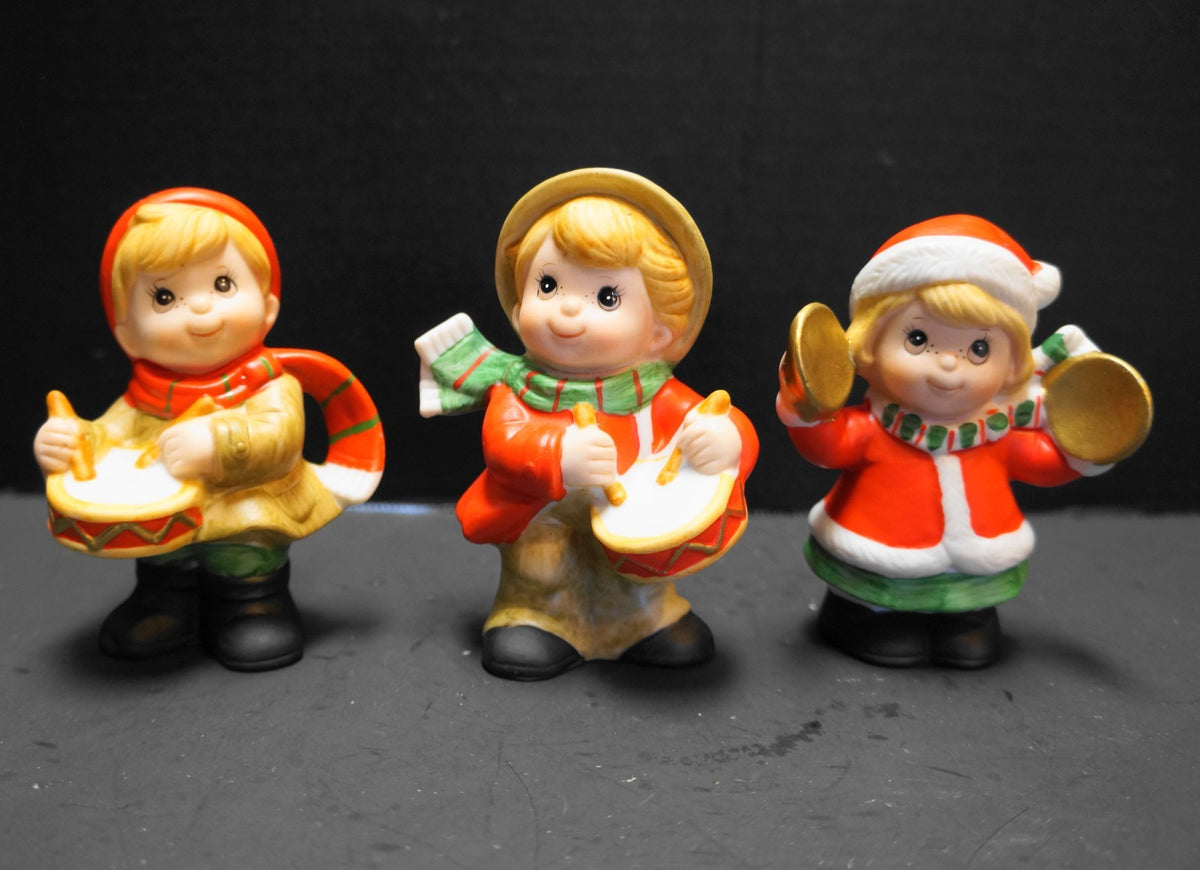 Homco Vintage Christmas Figurines Children Musicians Set of 3
