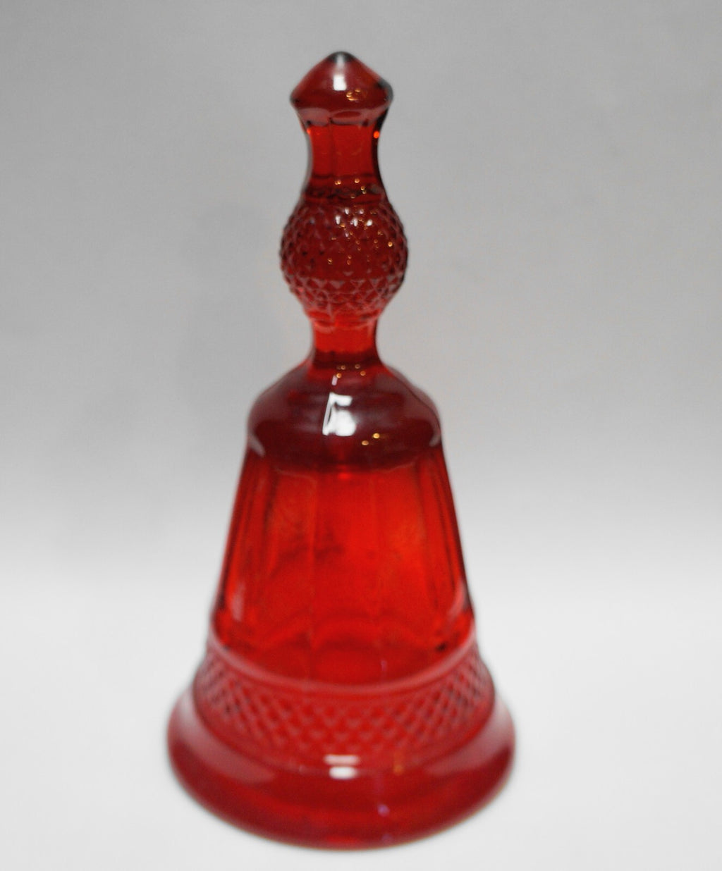 Viking Mt Vernon Ruby Red Glass Bell Diamond Hobnail Band