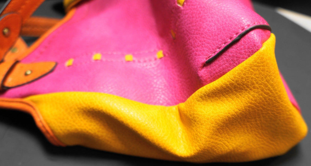 B.O.C. Born Concepts Color Block Fuschia Pink Goldenrod Orange Purse