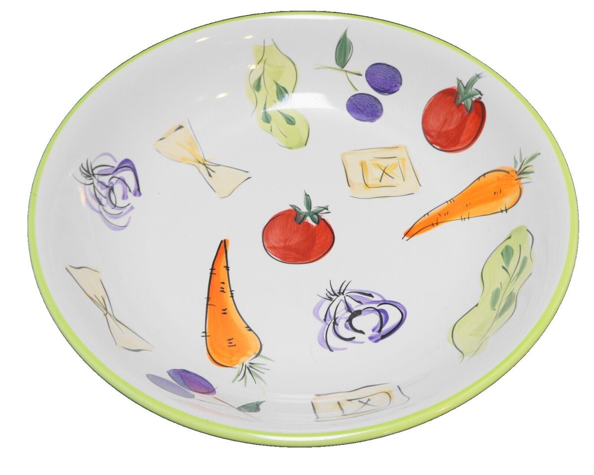 Tabletops Unlimited Italian Garden Pasta Salad Serving Bowl