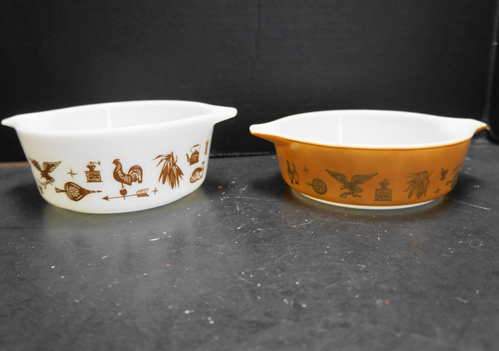 Pyrex Early American Casseroles 471 472 No Lids