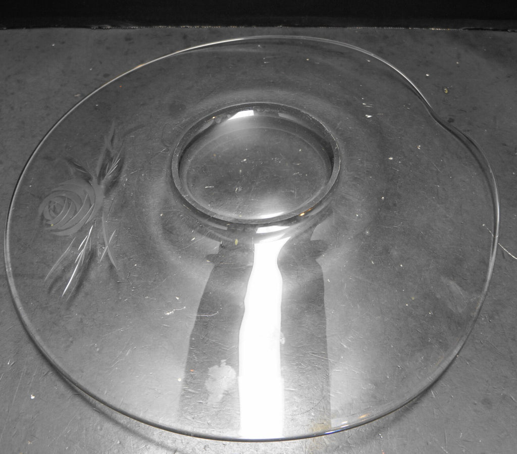 Fostoria Rose Cut Contour Torte Plate Platter 13 IN