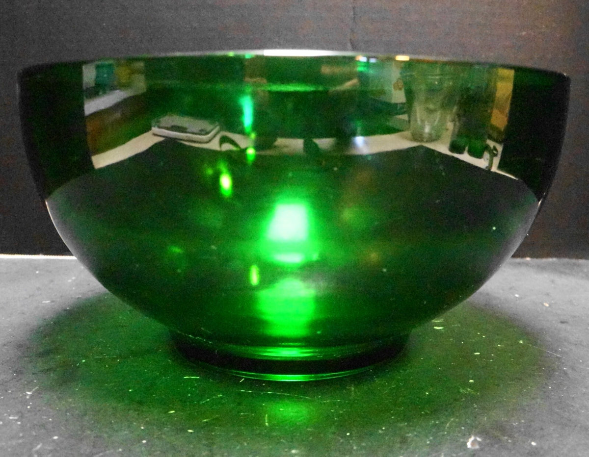 Anchor Hocking Fire King Forest Green Punch Bowl