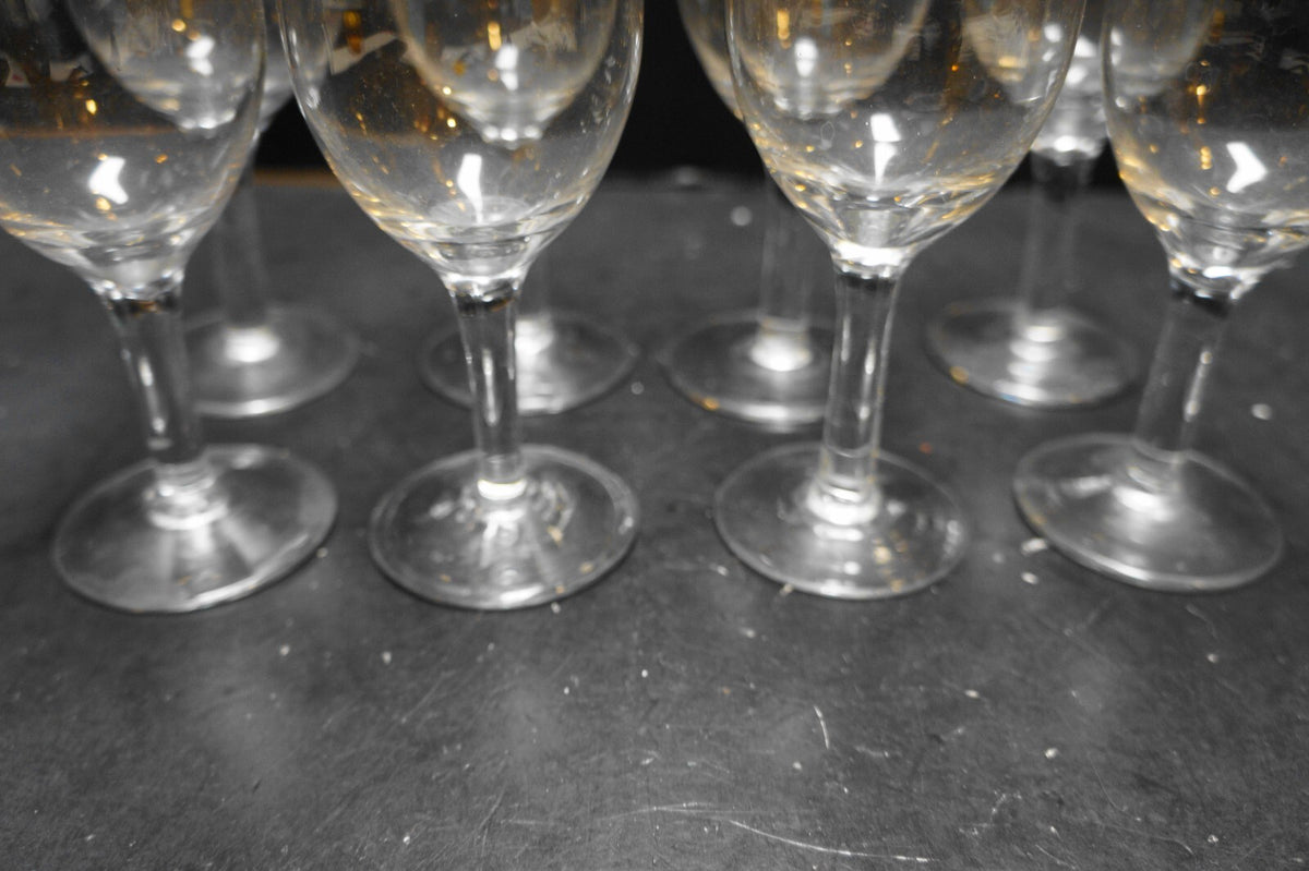 Gold Band Decorated Crystal Wine Glasses Set of 8
