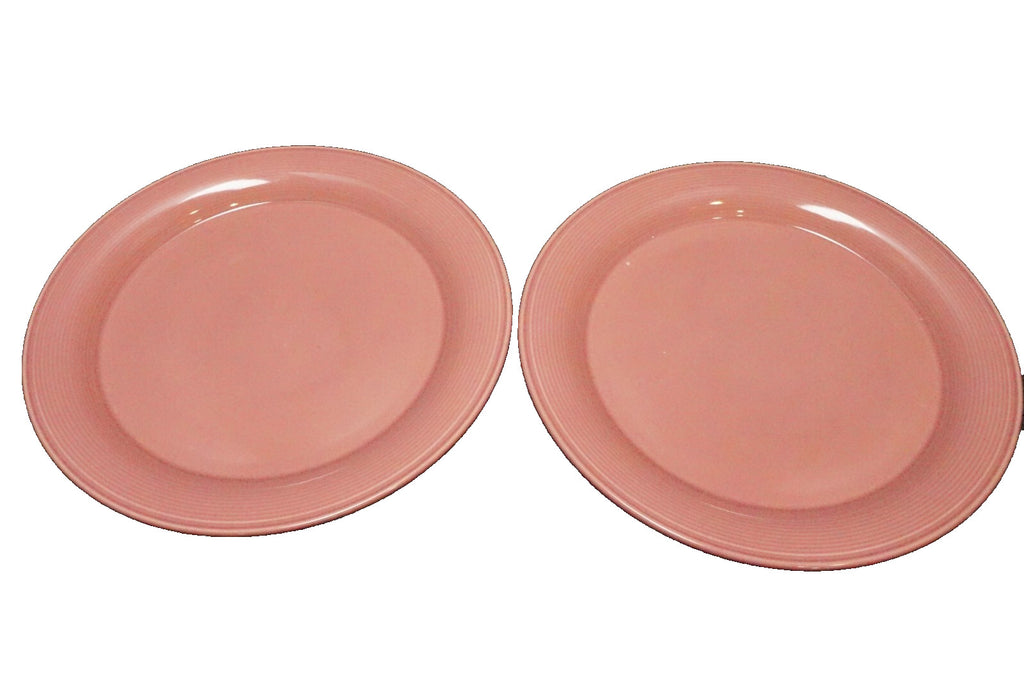 Nancy Calhoun Dark Rose Pink Solid Color Dinner Plates Pair