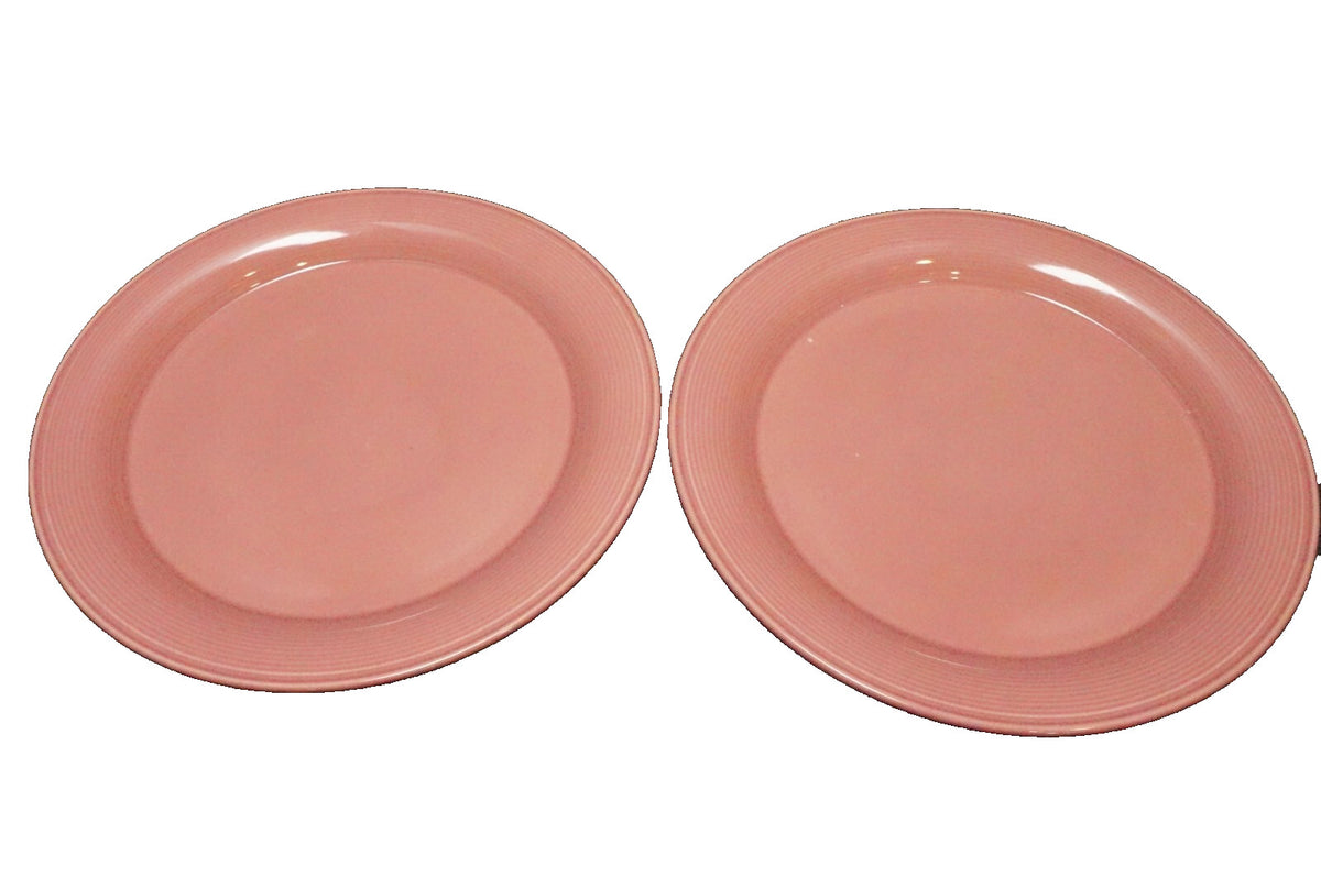 Nancy Calhoun Dark Rose Pink Solid Color Dinner Plates Pair