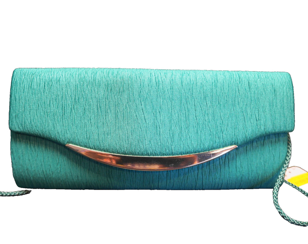 Jessica McClintock Green Ruched Evening Bag Clutch NWT