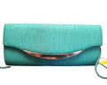 Jessica McClintock Green Ruched Evening Bag Clutch NWT