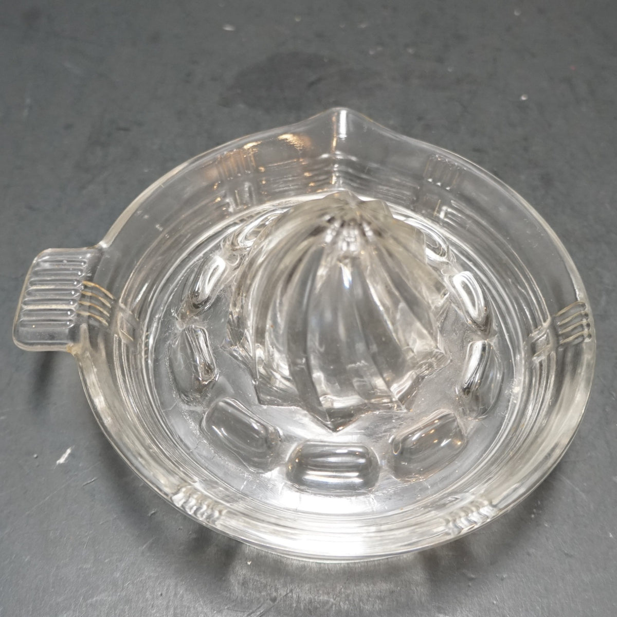 Hazel Atlas Criss Cross Small Juice Reamer Tab Handle Depression Glass