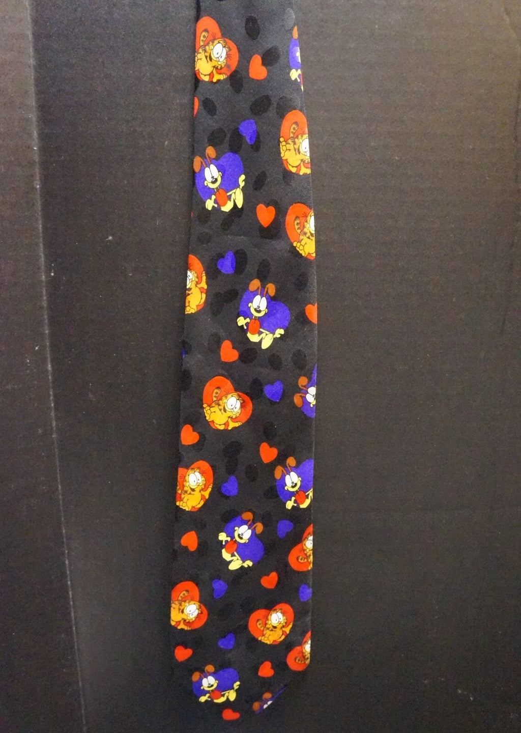Garfield Odie Hearts Valentine Addiction Polyester Tie Vintage