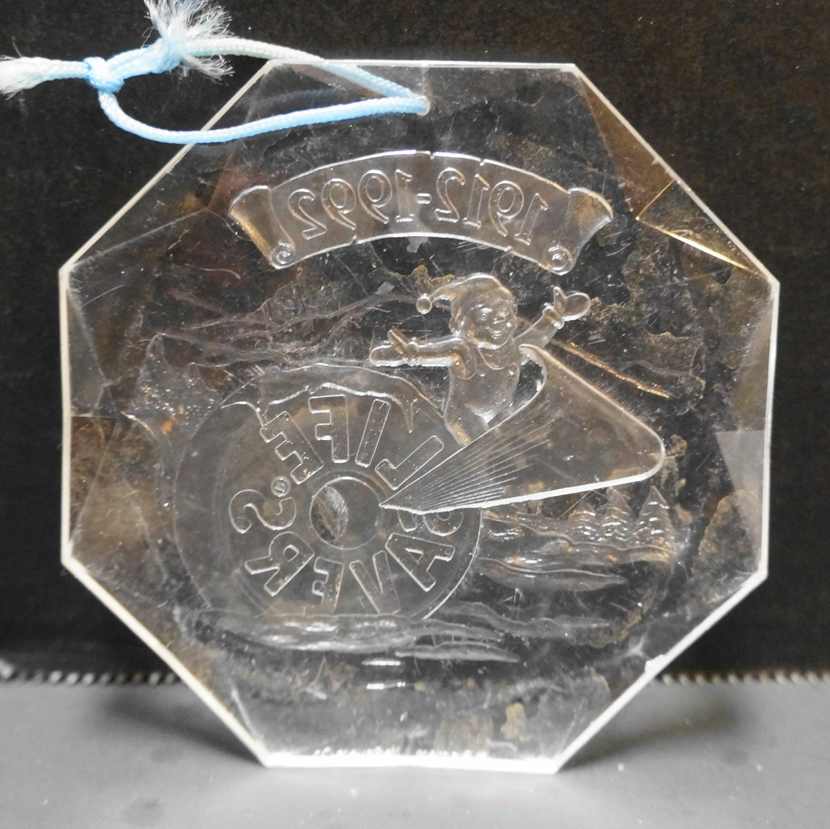 Life Savers 1912-1992 Clear Acrylic Plastic Christmas Ornament