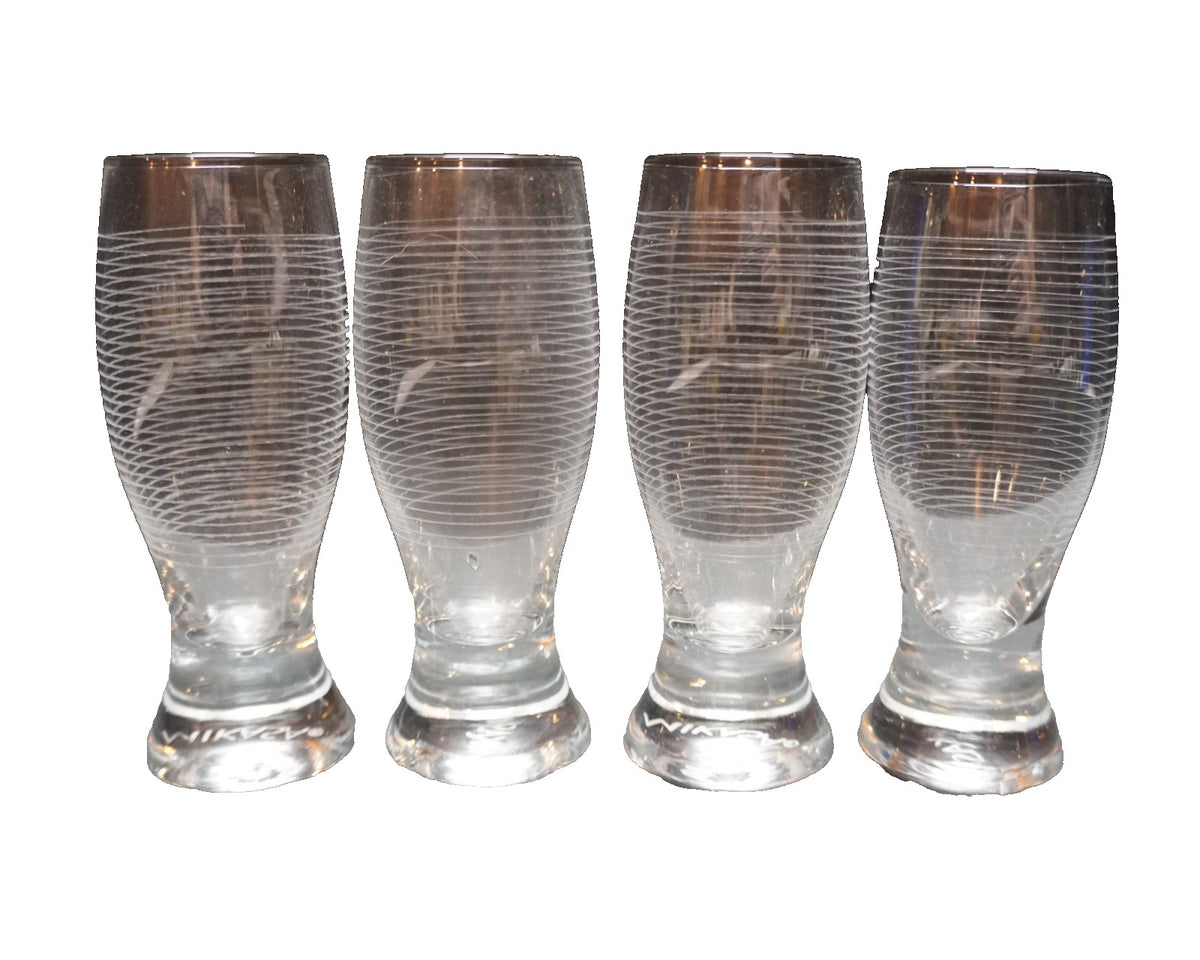 Mikasa Cheers Selections Cut Glass Shot Glasses Set of 4 Cut Rings Circles