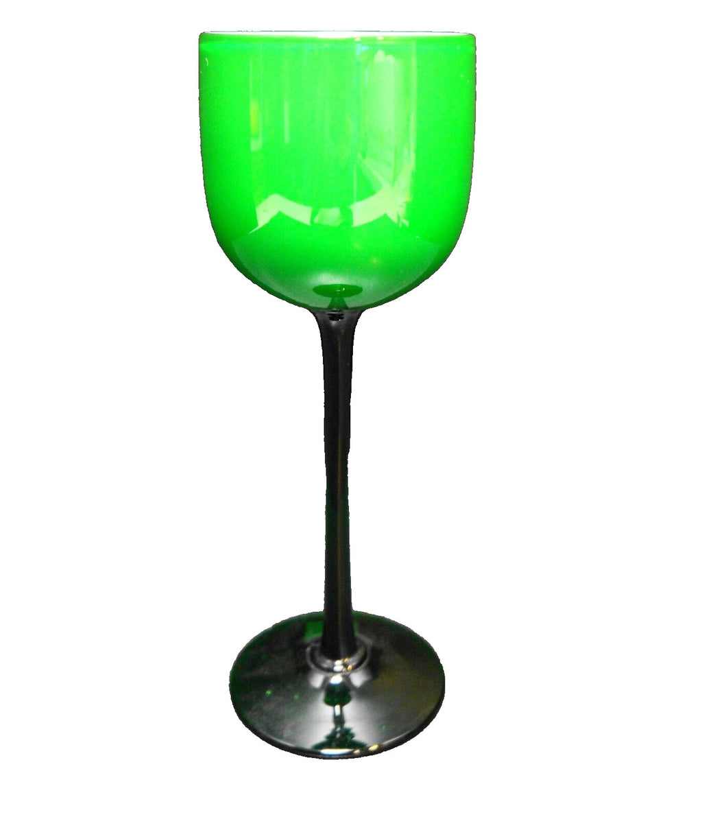 Carlo Moretti Emerald Green Cased Glass 9" Stem Goblet