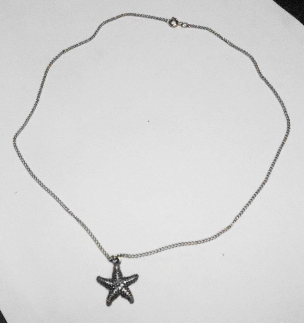 Pewter Starfish Pendant Necklace