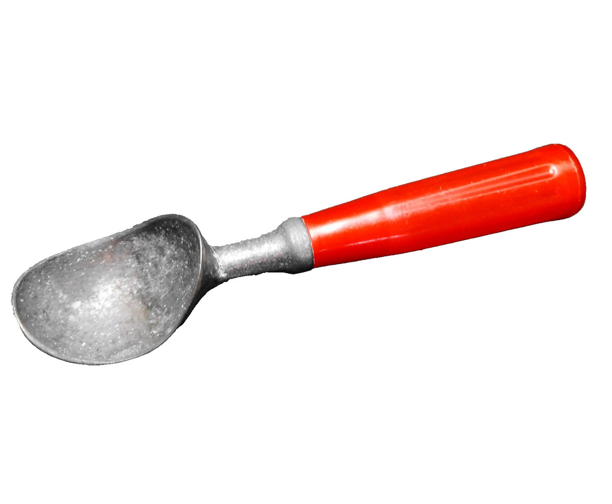 Bright Red Handle Aluminum Ice Cream Scoop Unsigned