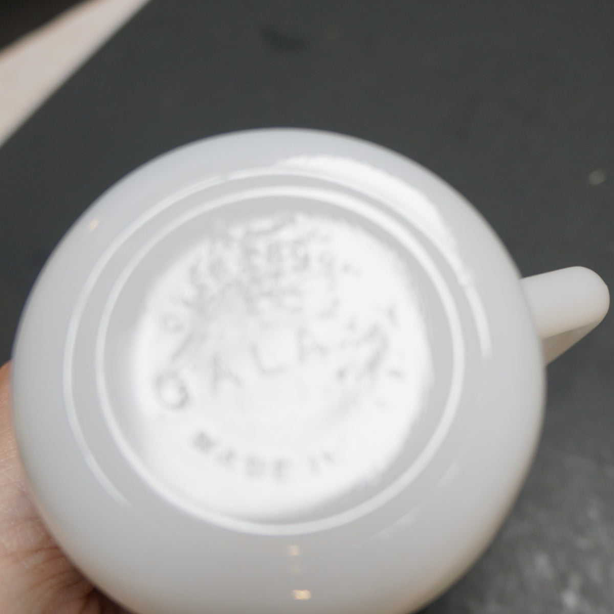 Berne Indiana Souvenir Milk Glass Mug Galaxy