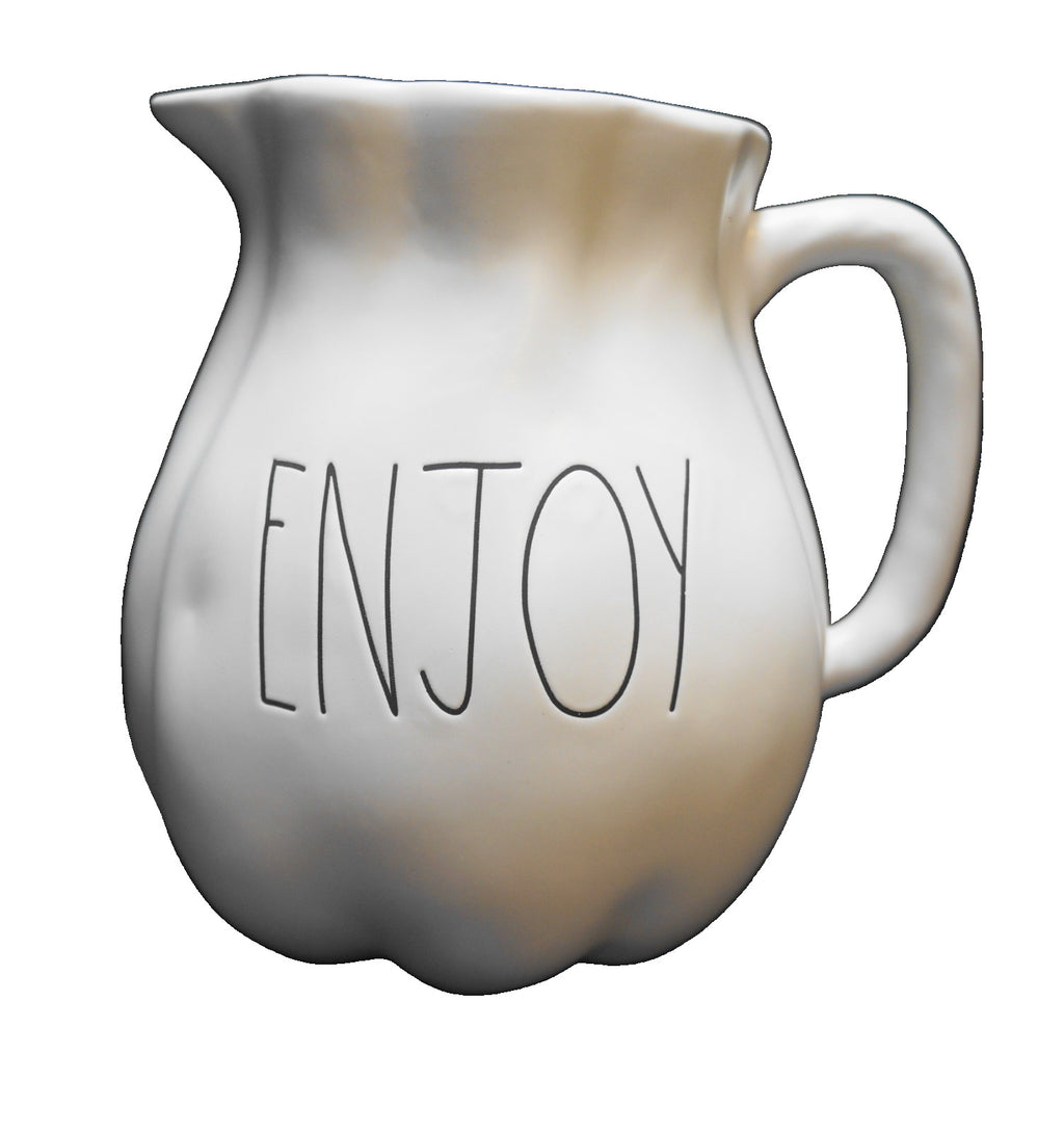 Rae Dunn Enjoy Pumpkin Shaped Pitcher 2020 Magenta Farmhouse