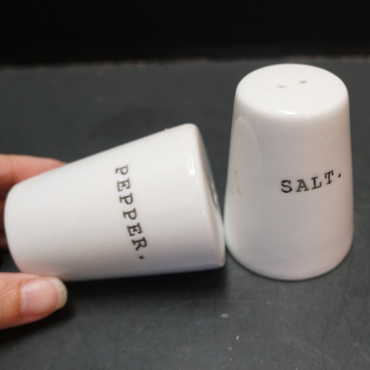 The Cellar Whiteware Words Salt Pepper Shakers Pair Macy's Exclusive Retired