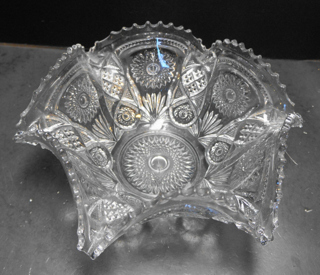 Imperial Glass Fashion Round Crimped Bowl 12 IN Clear Glass