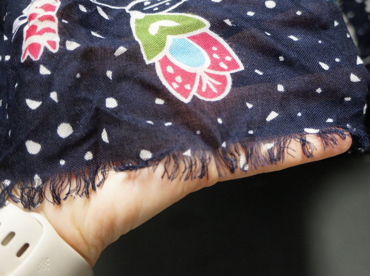 Vera Bradley NIght Sky Scarf Blue White Pink Owls Stars 30 x 64