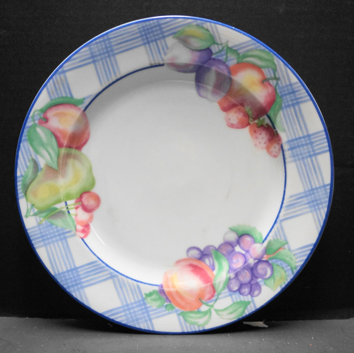 American Atelier Gingham Harvest Dinner Plate 10 1/2 IN