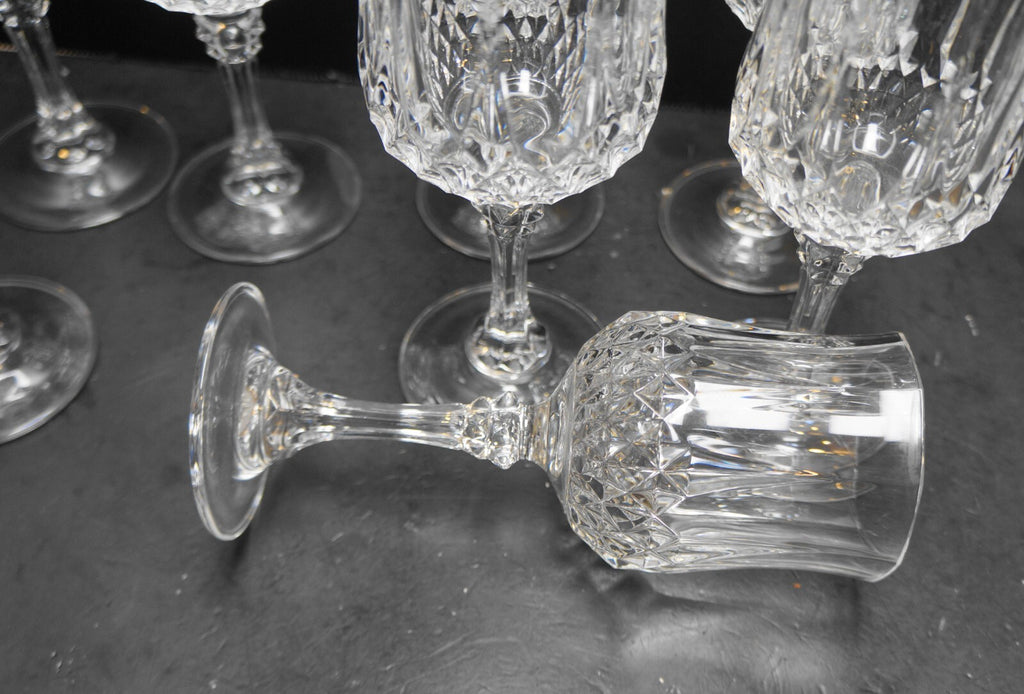 Longchamp Crystal Wine Glasses Set of 8 Cristal d/Arques France