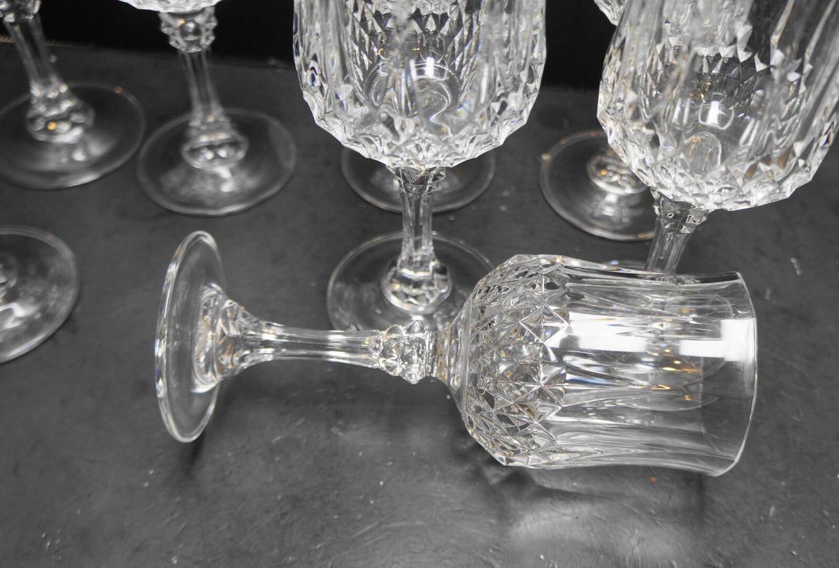 Longchamp Crystal Wine Glasses Set of 8 Cristal d/Arques France