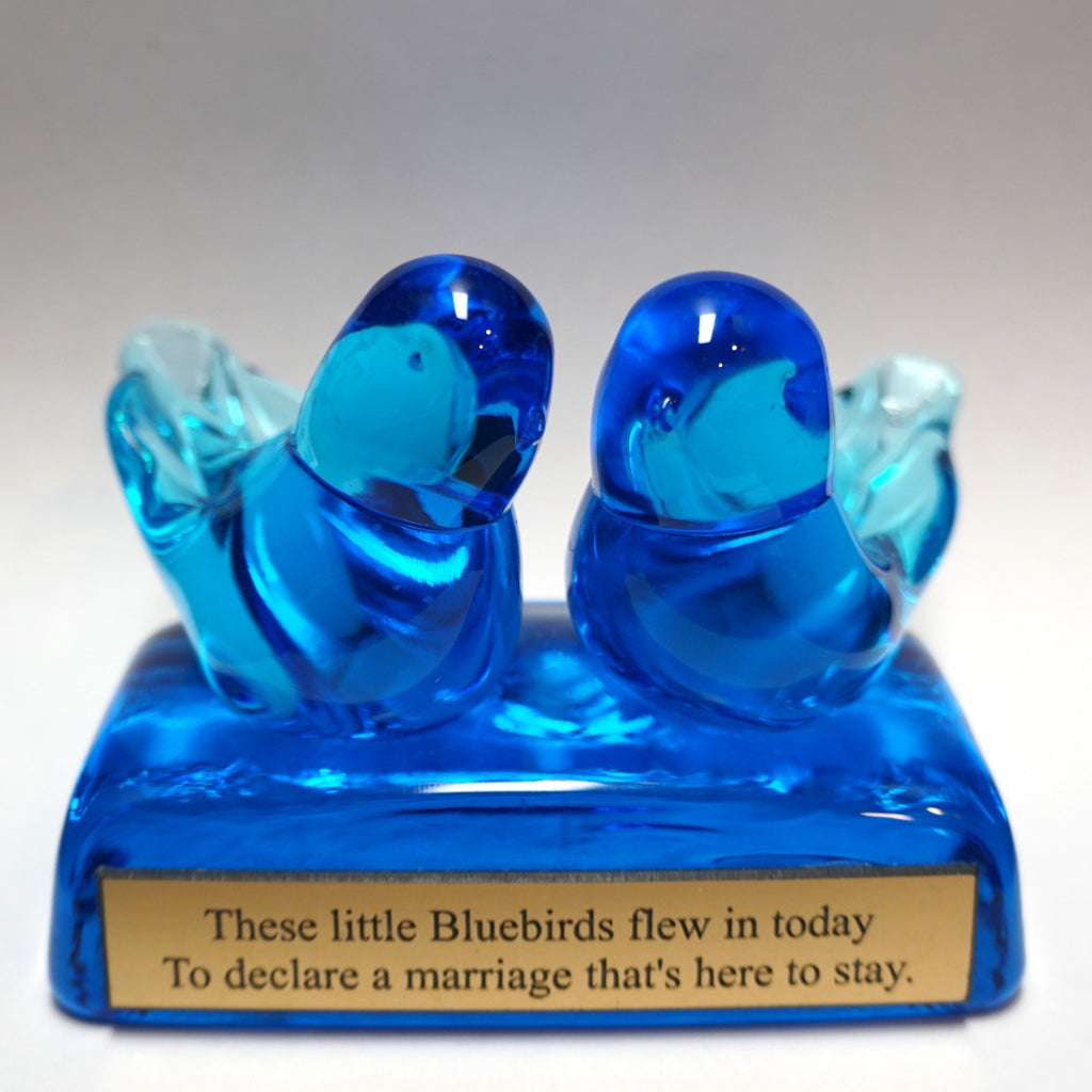 Bluebird of Happiness Double Lovebirds Marriage Wedding Paperweight Terra Studio