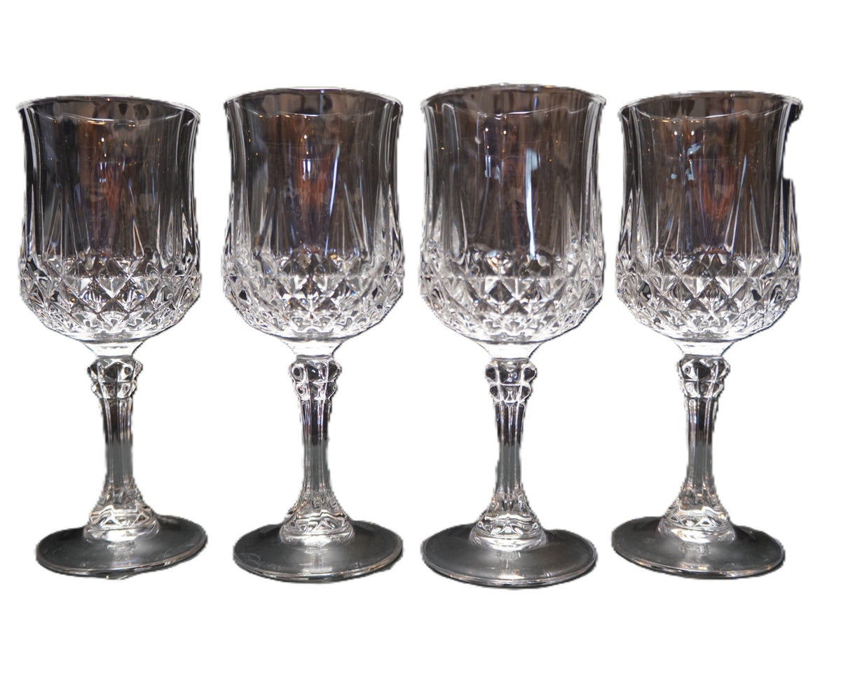 Longchamp Crystal Wine Glasses 6 1/2 IN Set of 4 Cristal d/Arques France