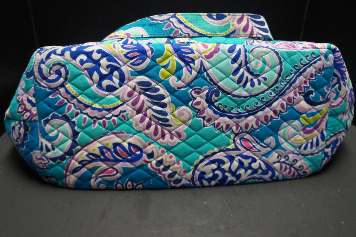 Vera Bradley Waikiki Paisley Turquoise Miller Travel Tote Weekender EUC