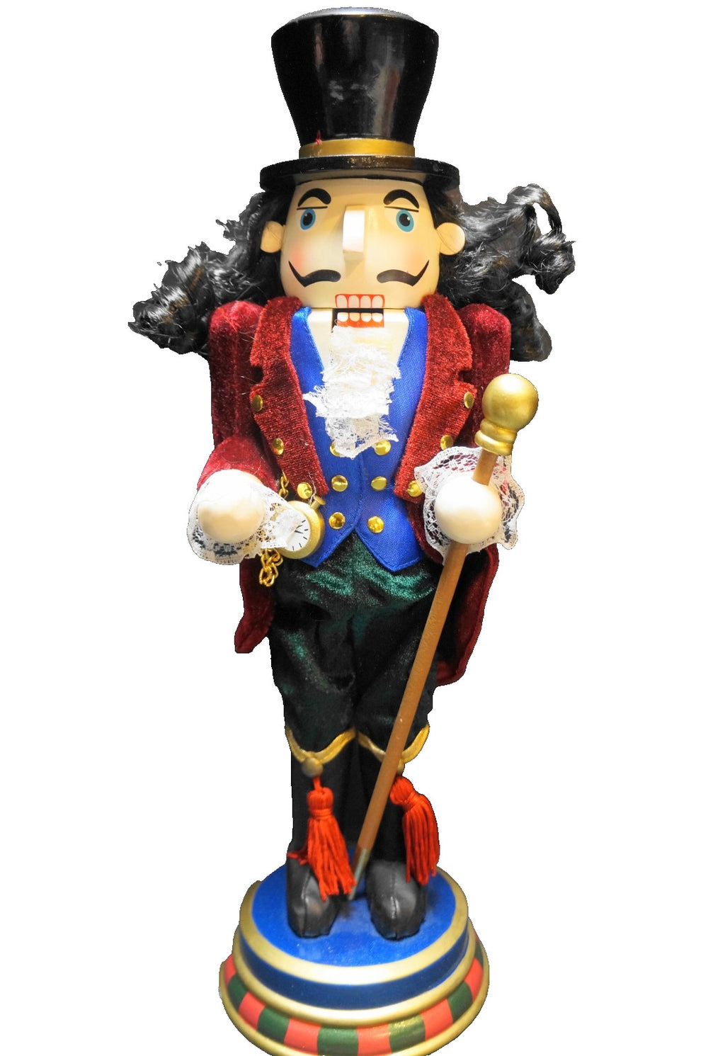 Pier 1 Nutcracker Top Hat Pocket Watch Cane Black Hair