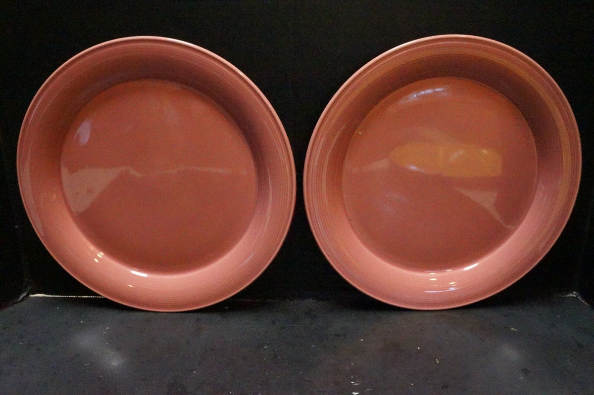 Nancy Calhoun Dark Rose Pink Solid Color Dinner Plates Pair