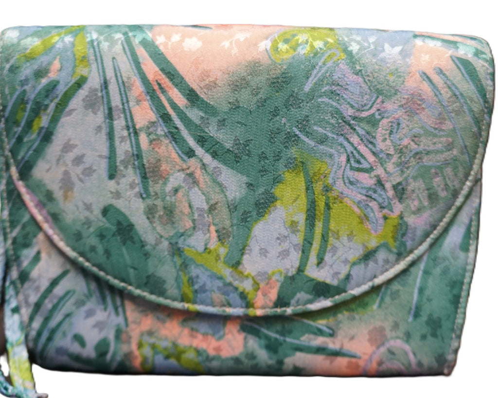 Madeline Stuart Watercolor Print Jacquard Envelope Convertible Clutch Purse